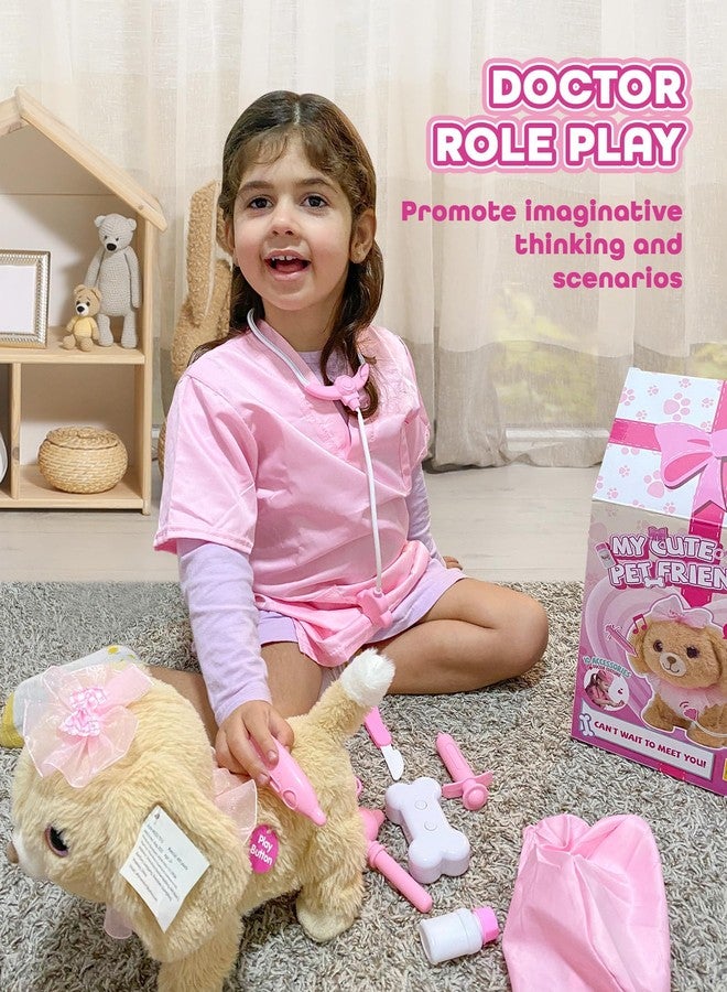 Airbition Plush Toy Dog for Girls, Interactive Dog Puppy Toys, for 2 3 4 5Year Old Toddler Kids, Walking, Barking, Tail Wagging, Remote Control Realistic Stuffed Animal, 11 Accessories - Image 2